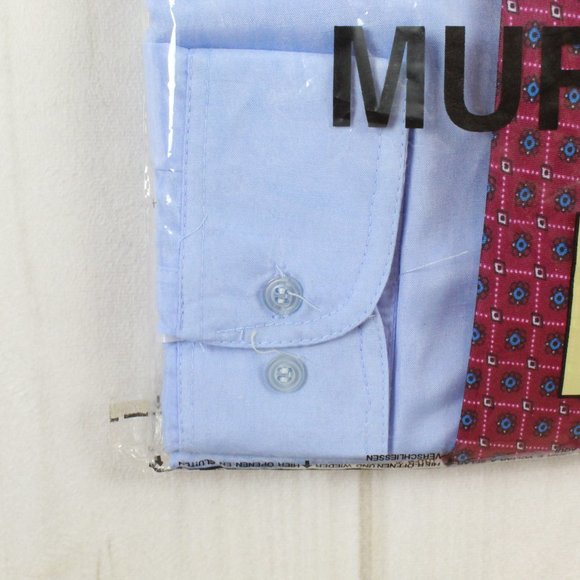 NWT! Muffino Blue Long Sleeve Collared Dress Shirt and Tie Set Size L - Picture 5 of 10